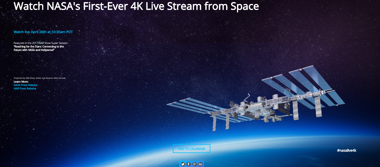 nasa 4K livestream